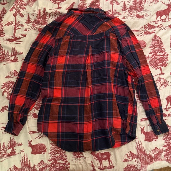 BDG Red and Blue Plaid Flannel - Picture 2 of 7